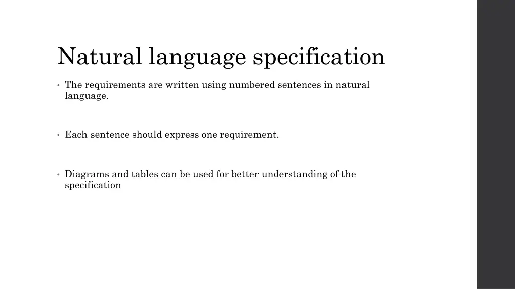 natural language specification