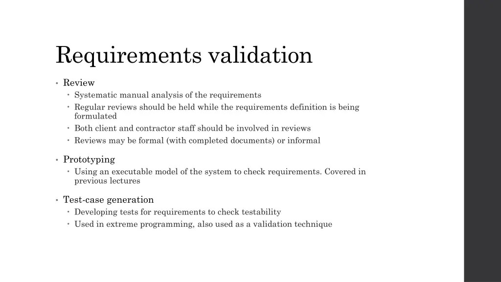 requirements validation