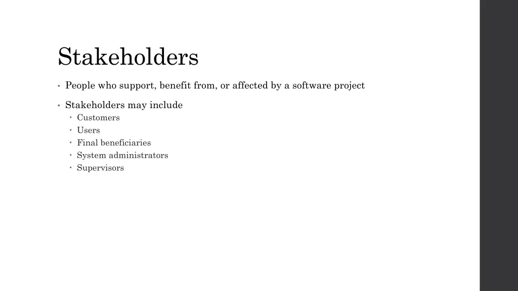 stakeholders