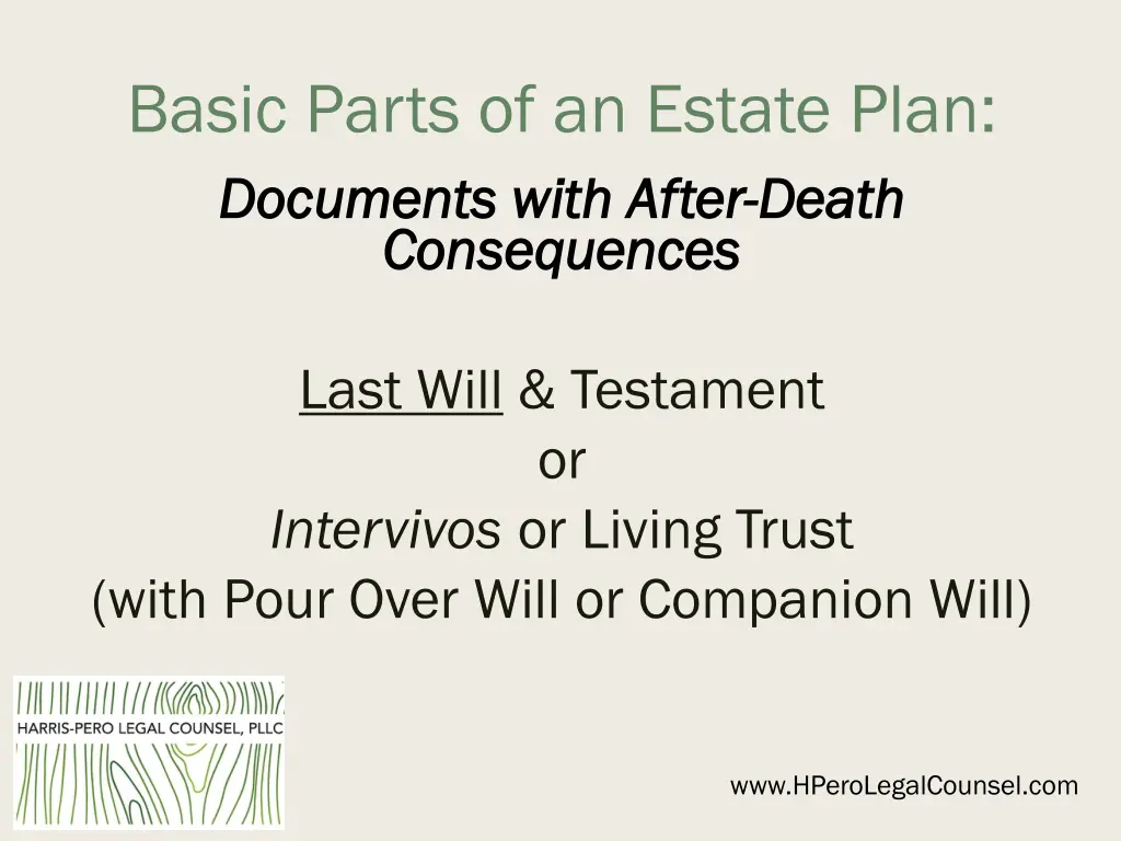 basic parts of an estate plan documents with
