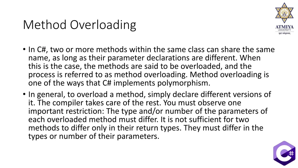 method overloading