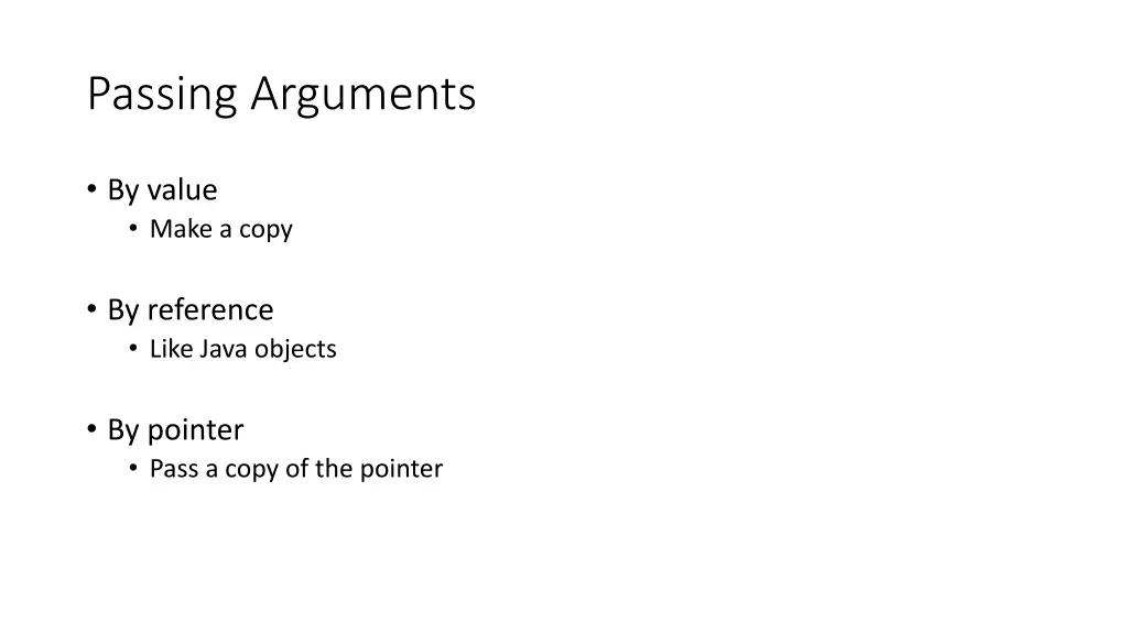 passing arguments