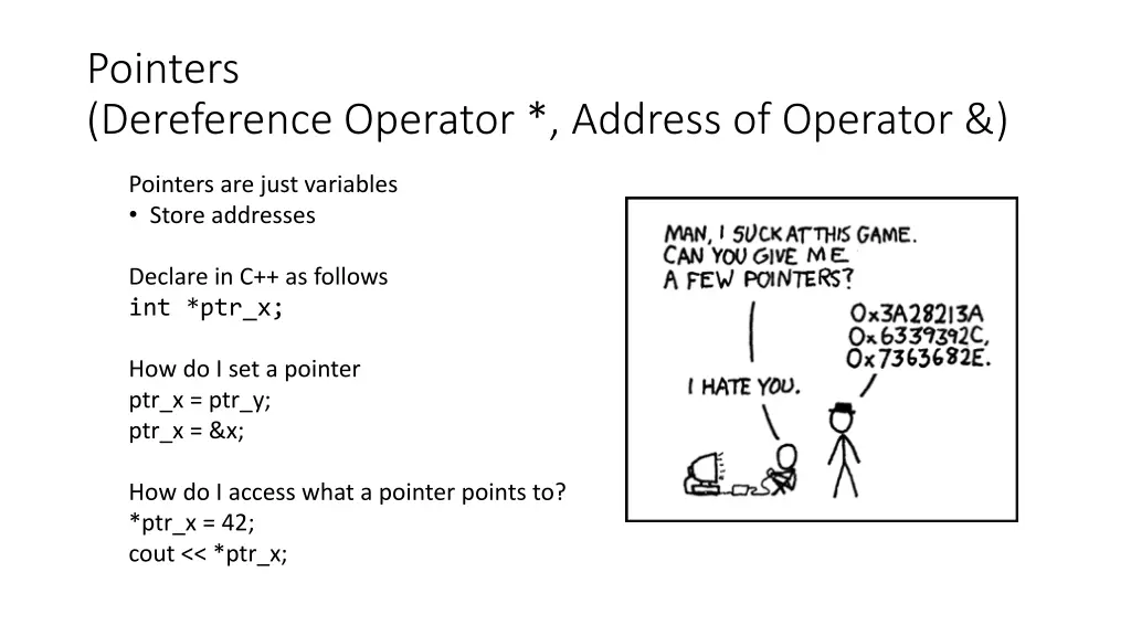 pointers dereference operator address of operator