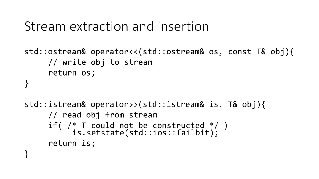 stream extraction and insertion