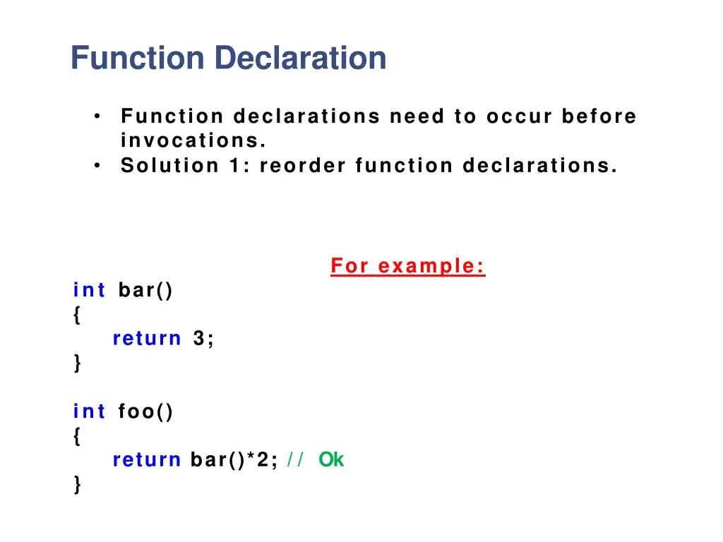 function declaration 1