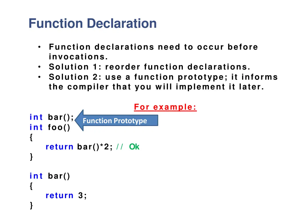 function declaration 2