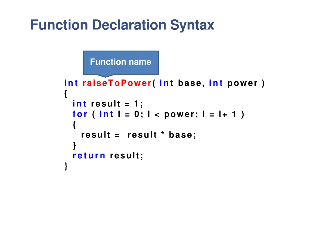 function declaration syntax