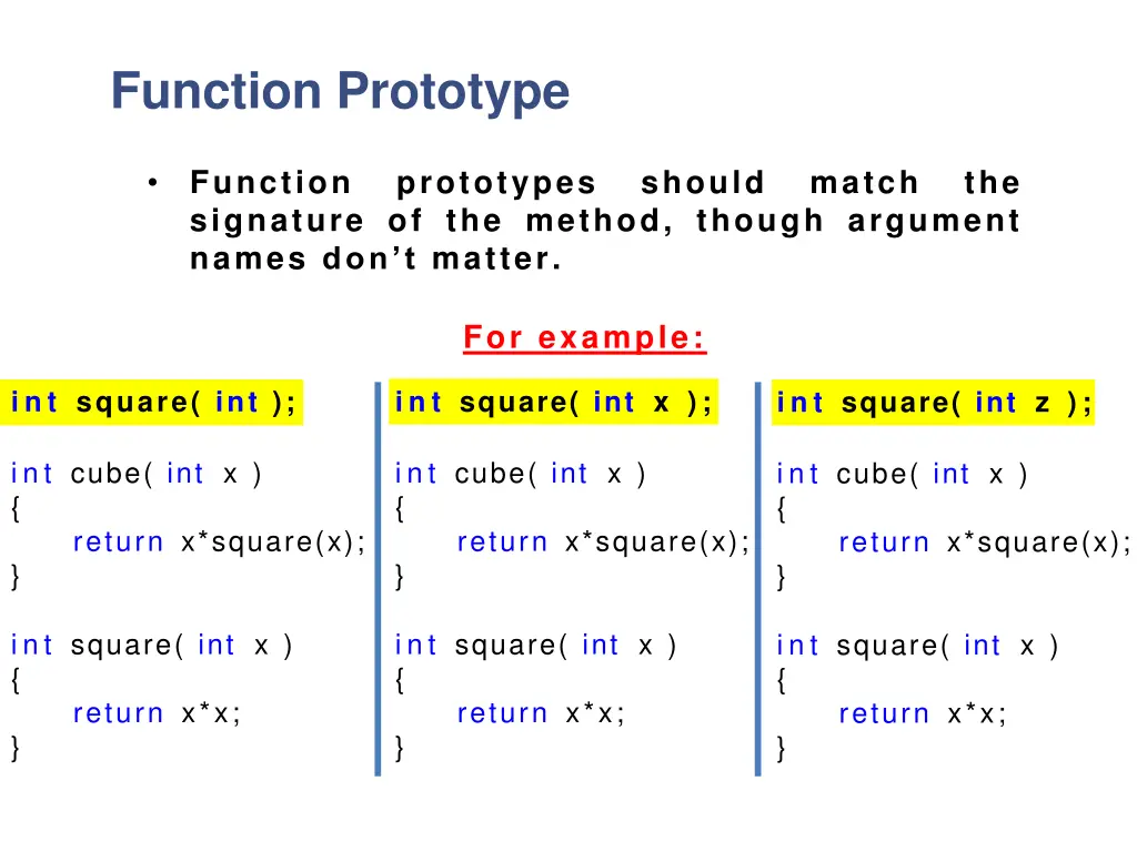 function prototype