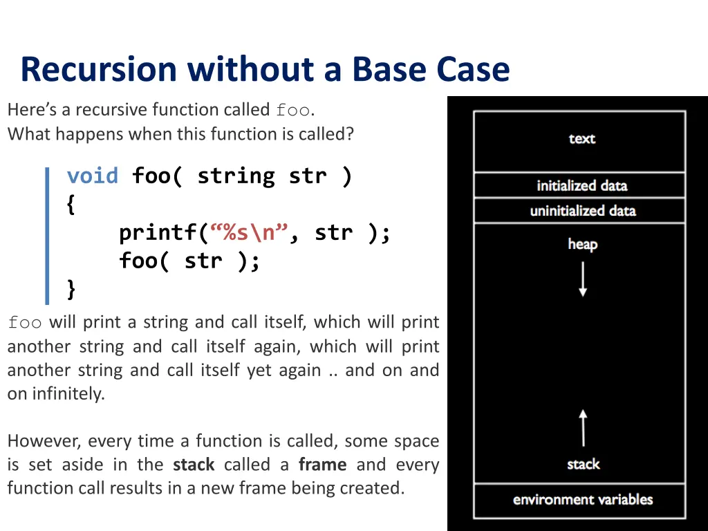 recursion without a base case