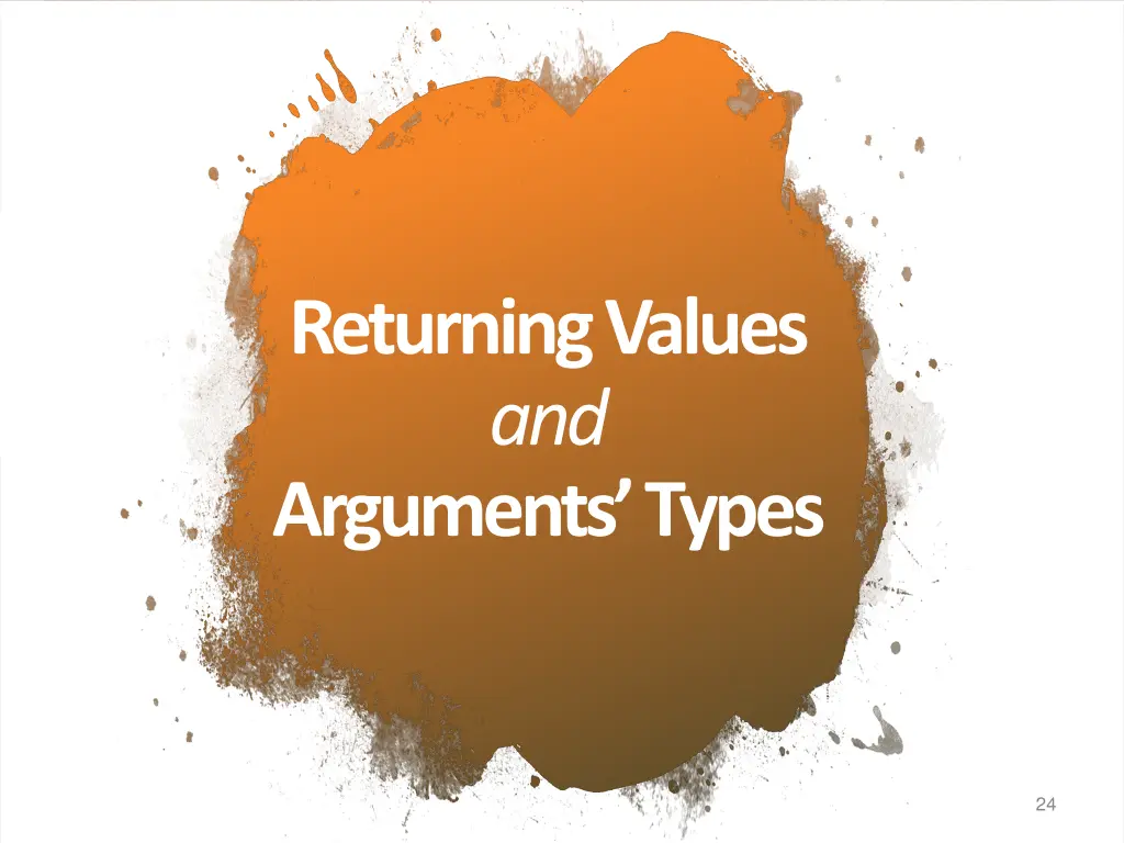 returning values and arguments types