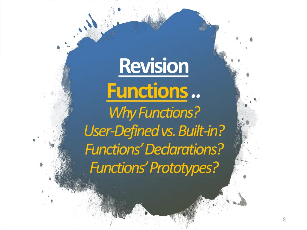 revision functions why functions user defined