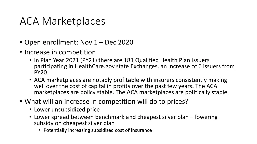 aca marketplaces