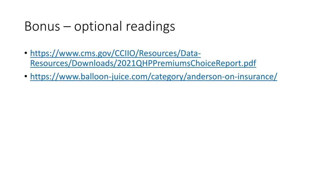 bonus optional readings