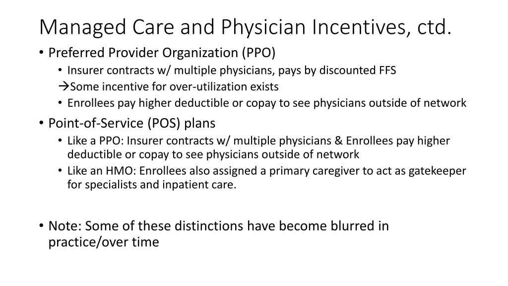 managed care and physician incentives