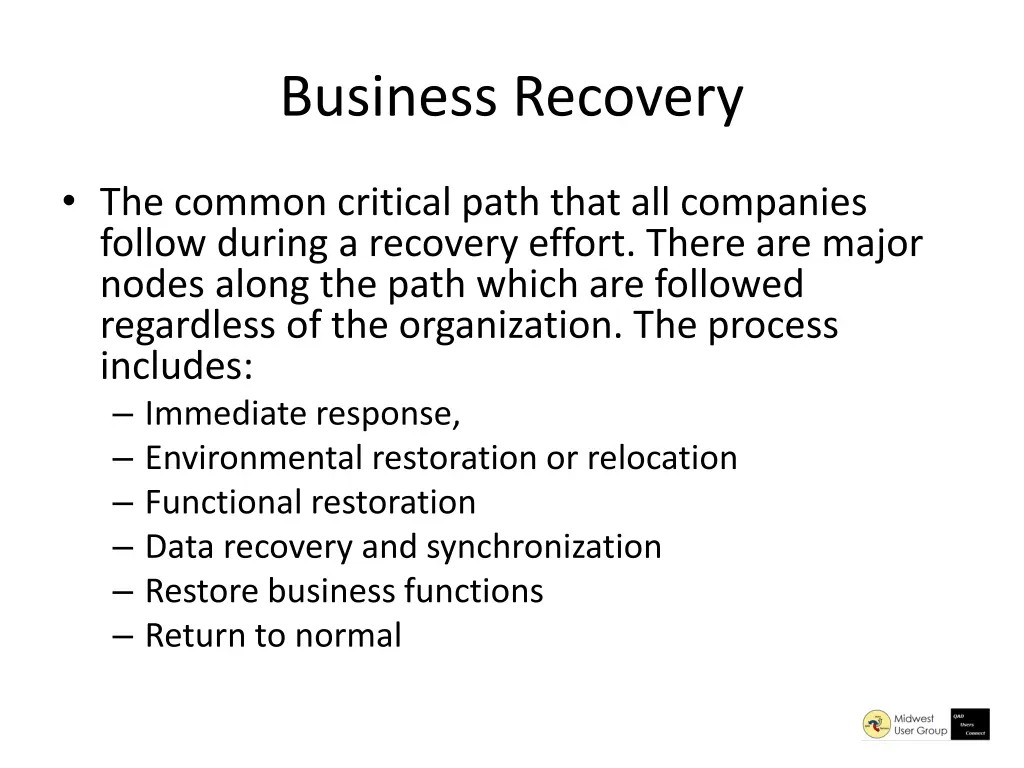 business recovery
