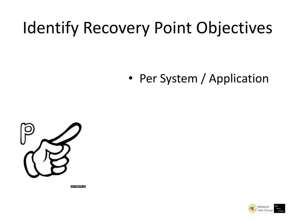 identify recovery point objectives