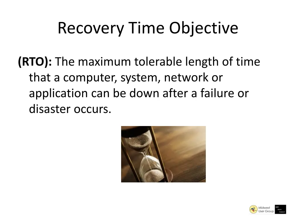 recovery time objective