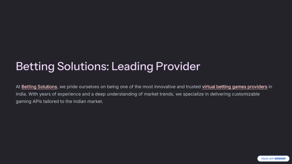betting solutions leading provider
