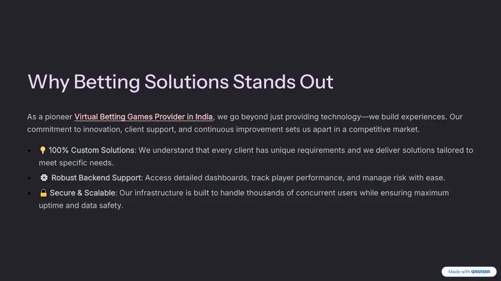 why betting solutions stands out