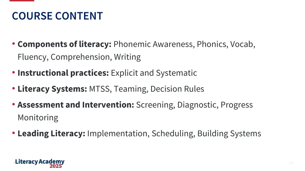 course content