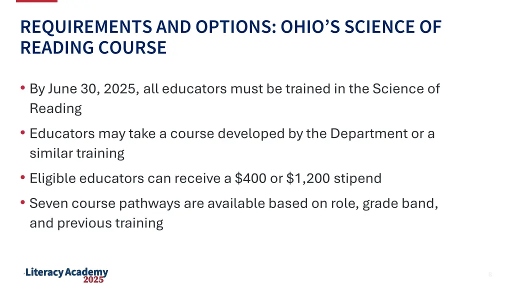 requirements and options ohio s science