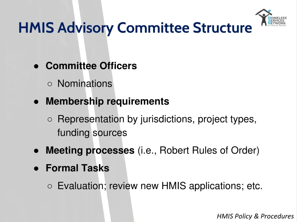 hmis advisory committee structure
