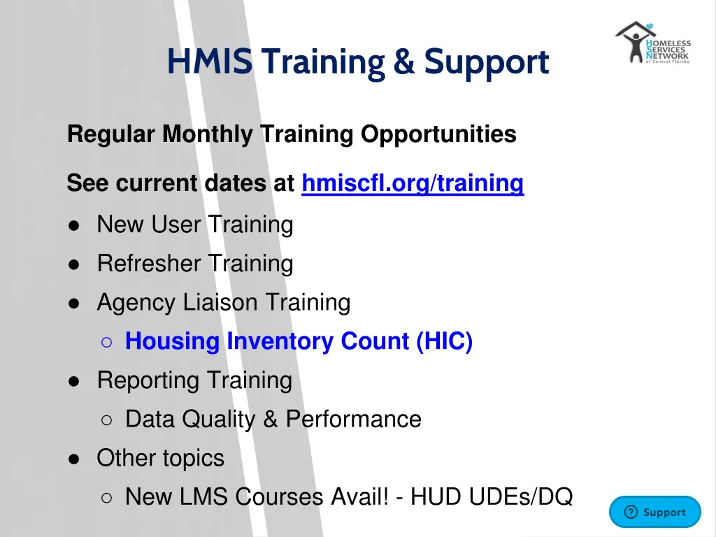 hmis training support