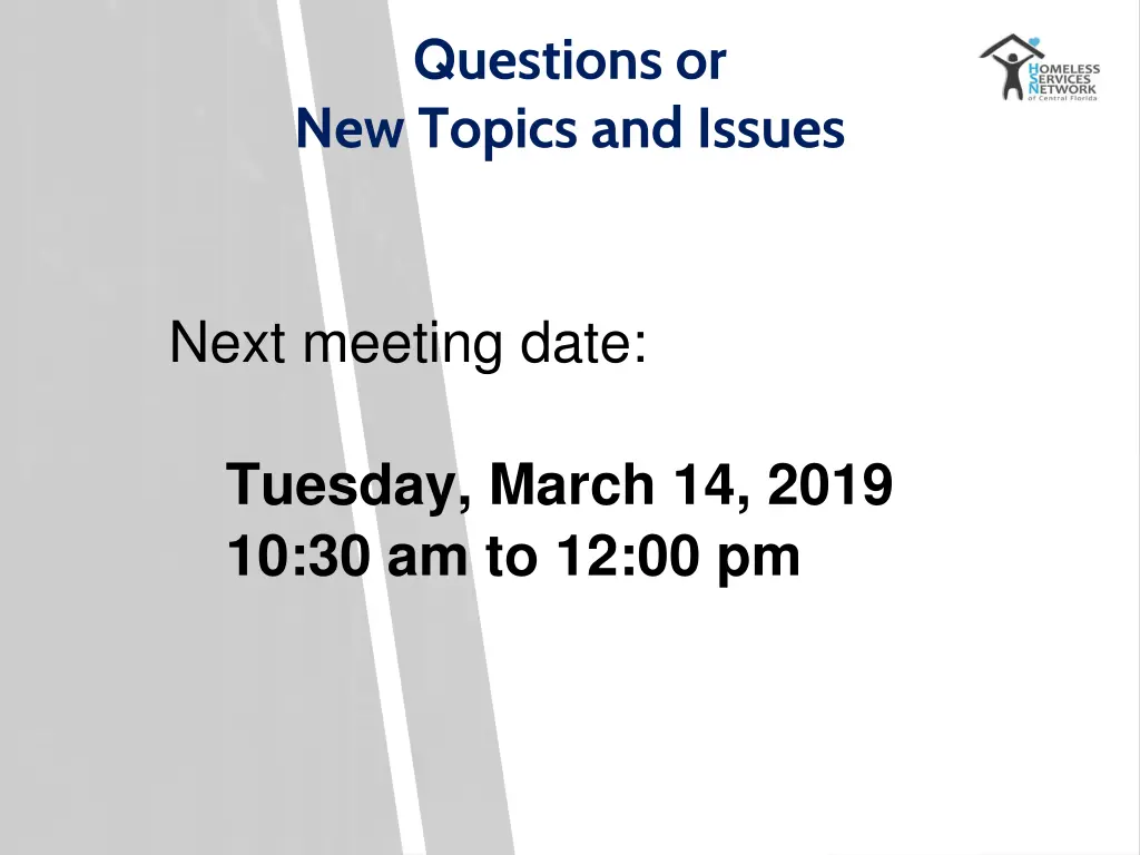 questions or new topics and issues