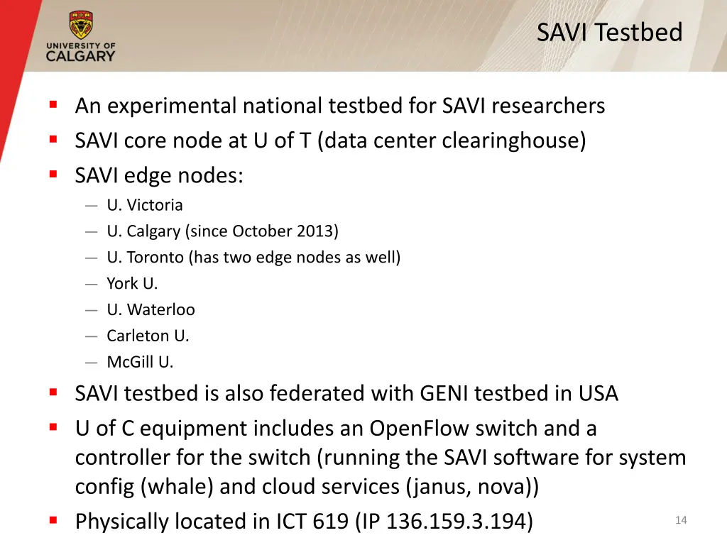 savi testbed