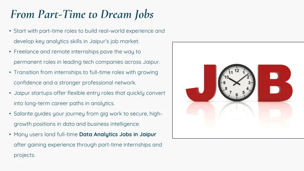 from part time to dream jobs