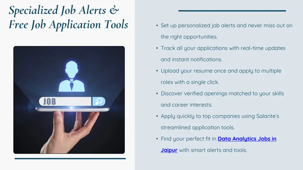 specialized job alerts free job application tools