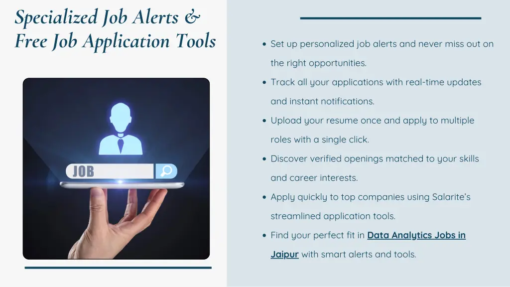 specialized job alerts free job application tools