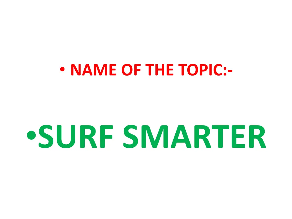 name of the topic