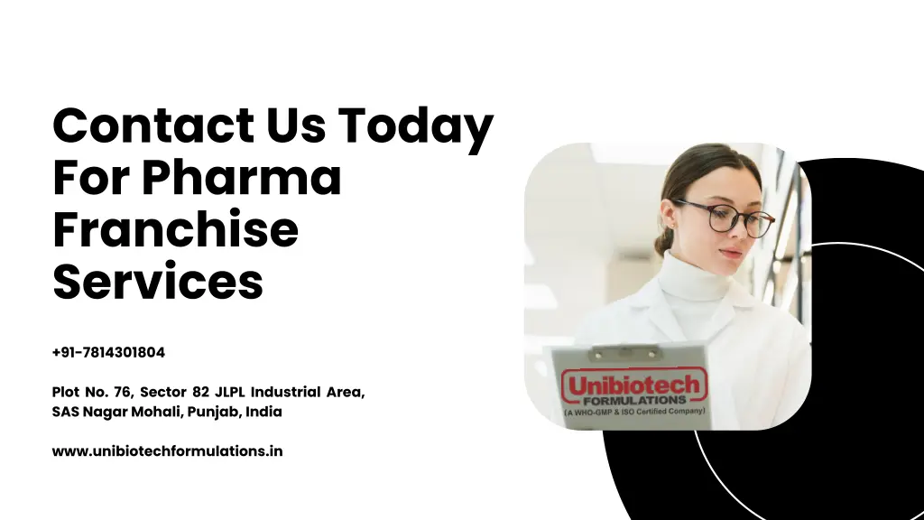 contact us today for pharma franchise services