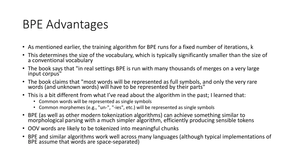 bpe advantages