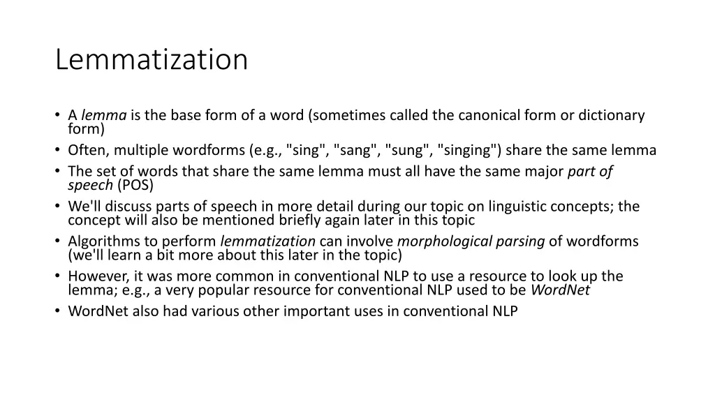 lemmatization