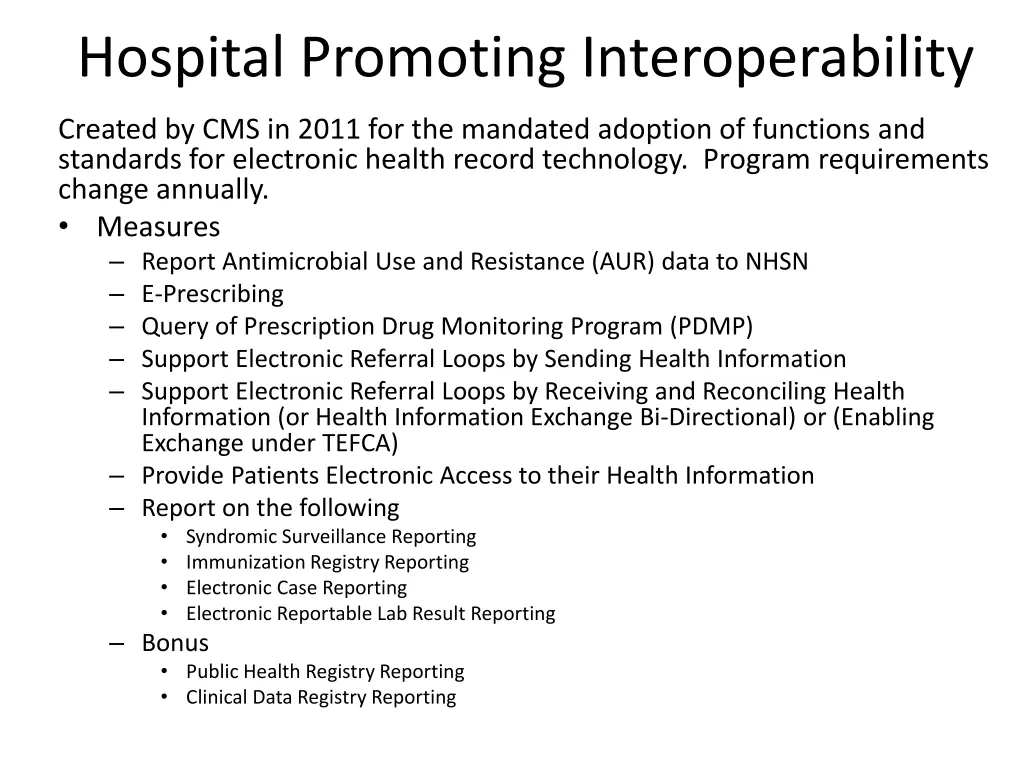 hospital promoting interoperability
