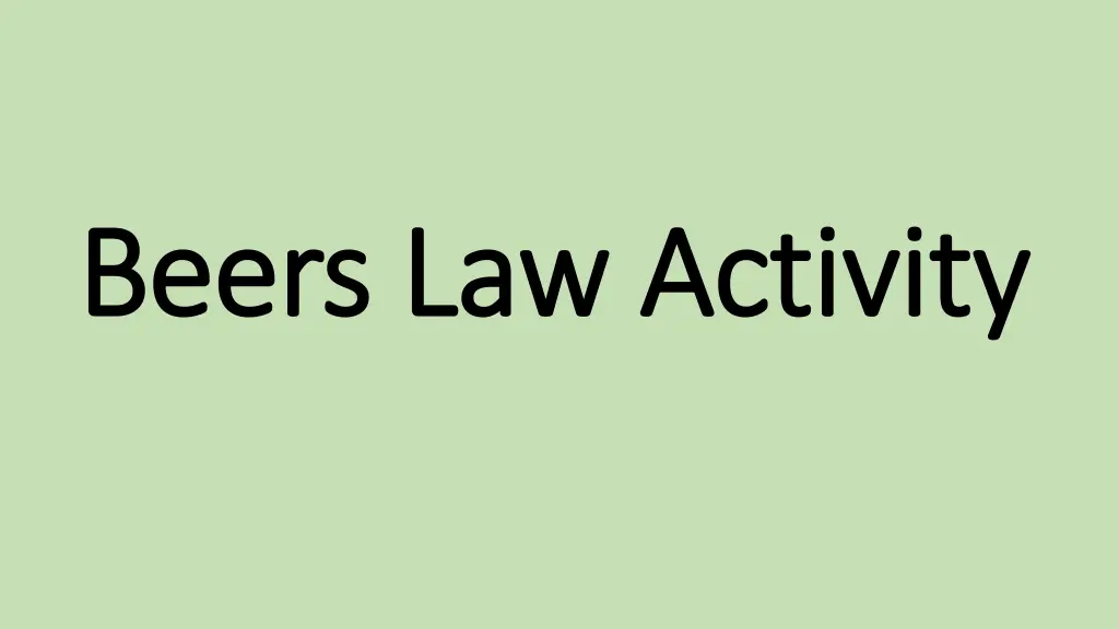 beers law activity beers law activity