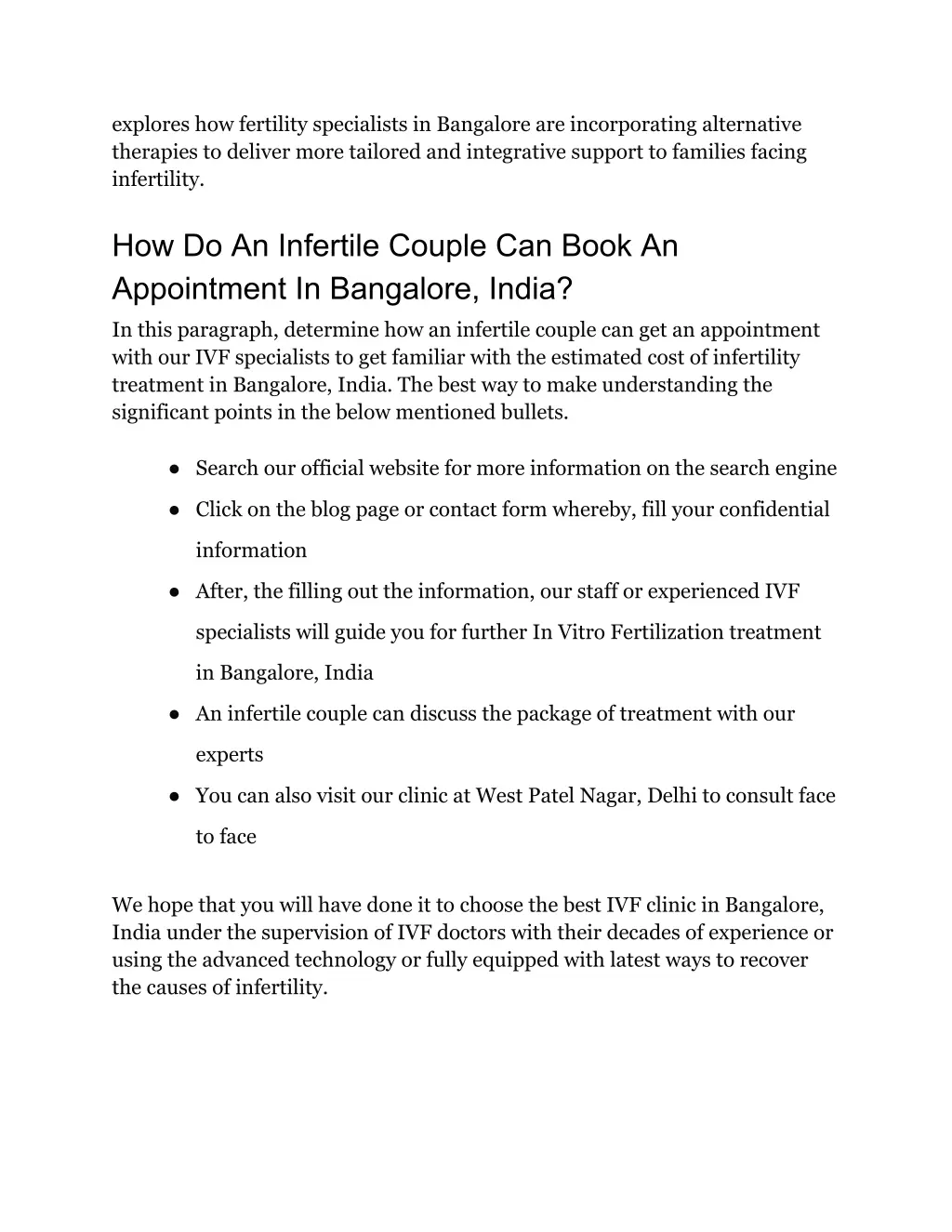 explores how fertility specialists in bangalore