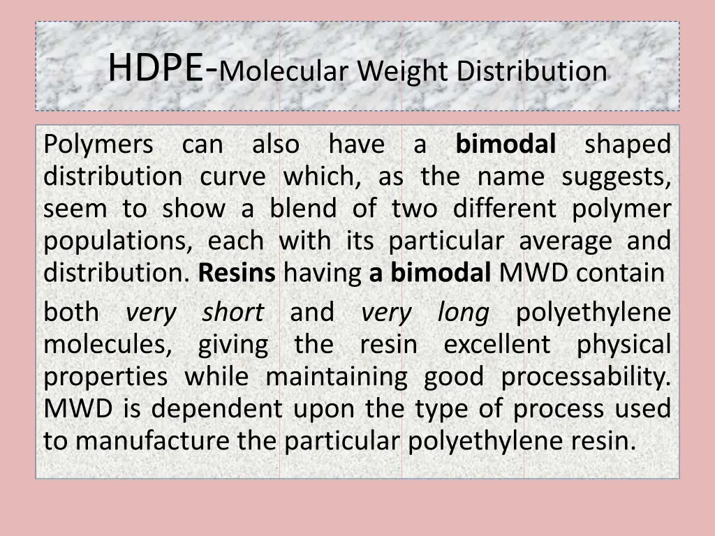 hdpe molecular weight distribution 1