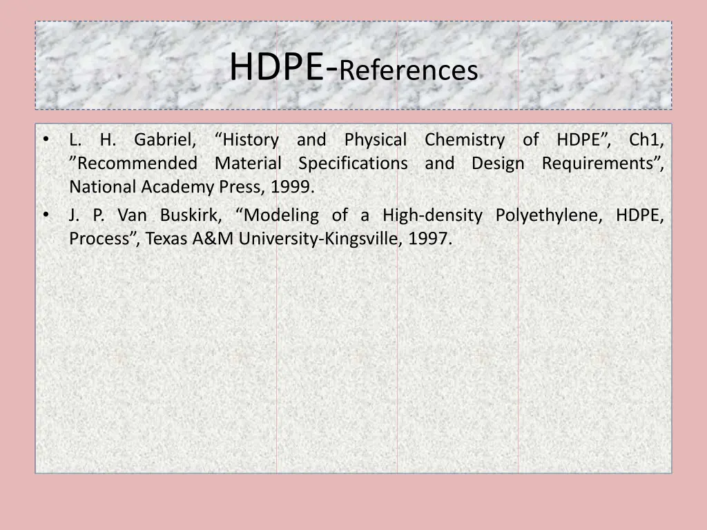 hdpe references