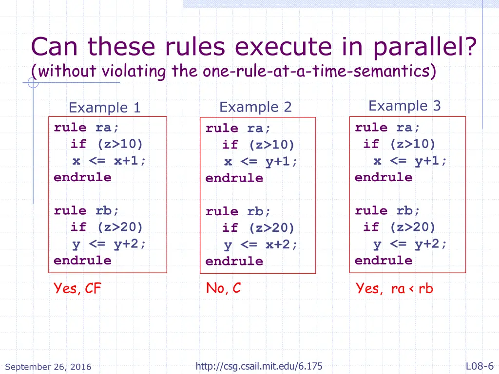 can these rules execute in parallel without