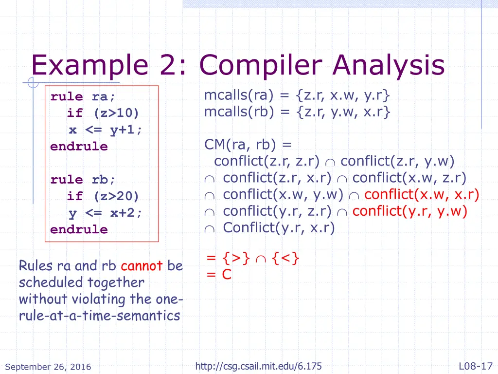 example 2 compiler analysis mcalls