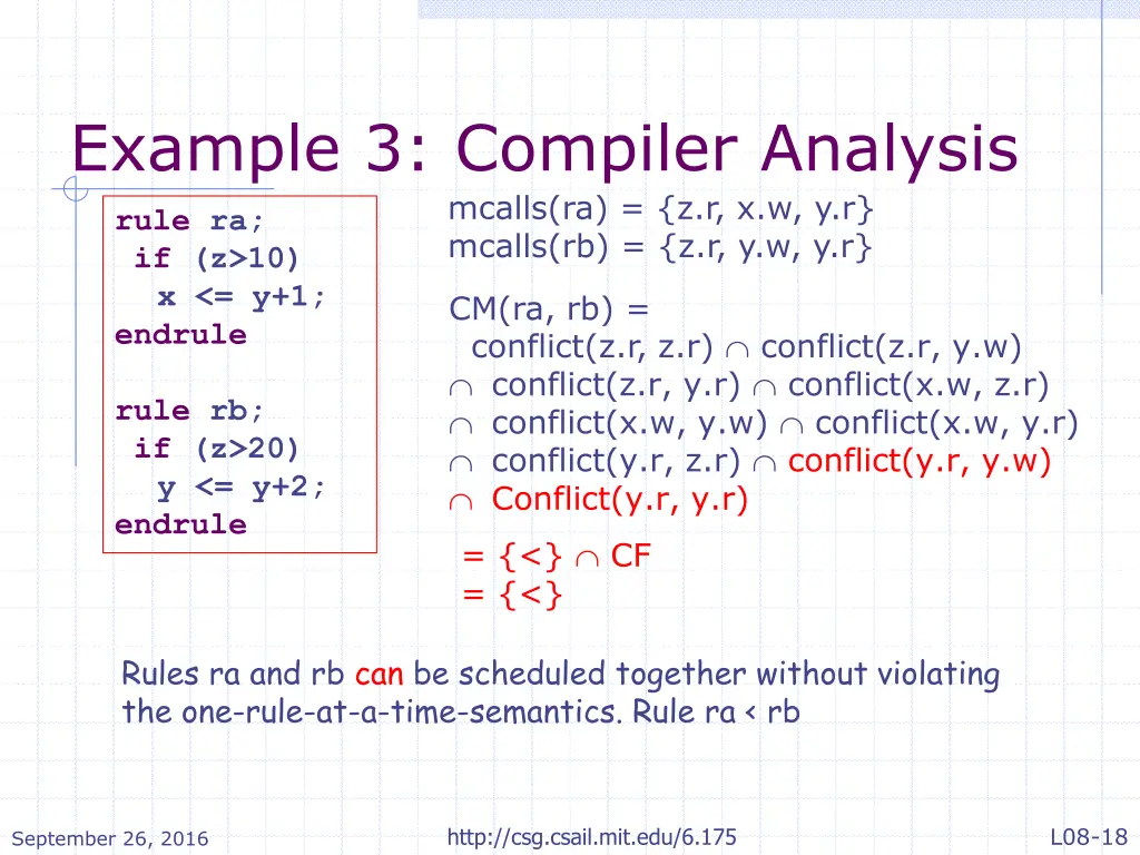 example 3 compiler analysis mcalls