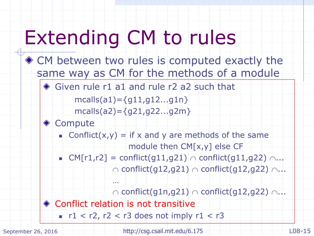 extending cm to rules