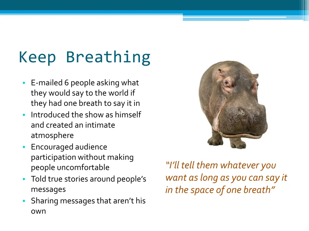 keep breathing