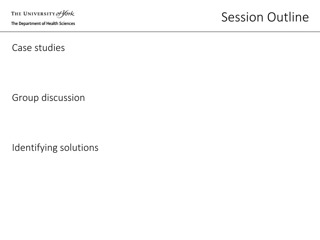 session outline