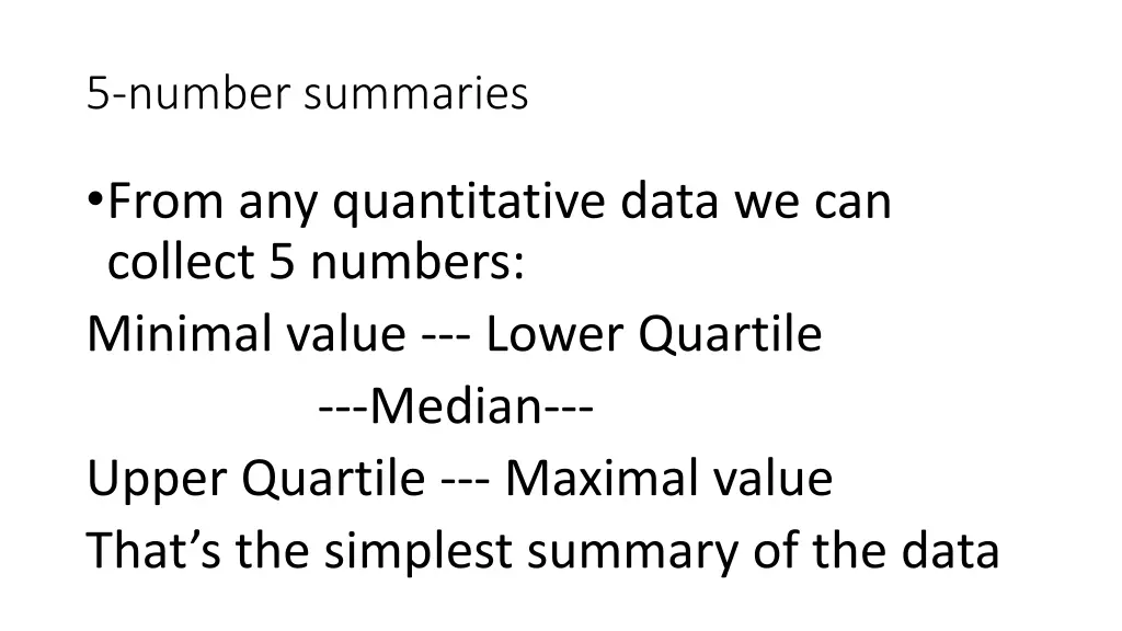 5 number summaries