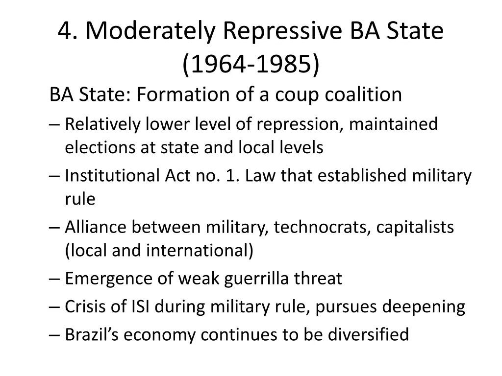 4 moderately repressive ba state 1964 1985