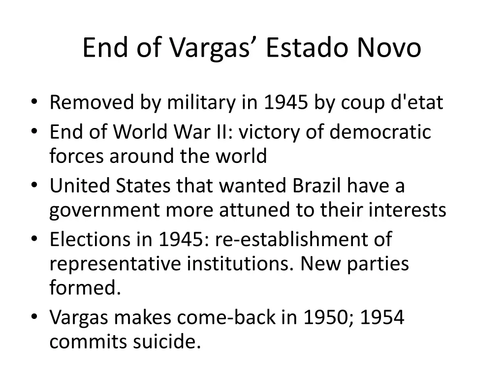 end of vargas estado novo
